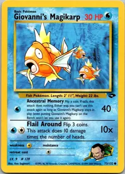 Gym Challenge #073/132 Giovanni's Magikarp Pokemon Moderately Played - Image 1