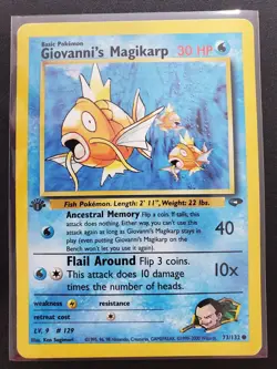Pokemon Gym Challenge 73/132 Giovanni's Magikarp 1st Edition Pokemon TCG LP - Image 4