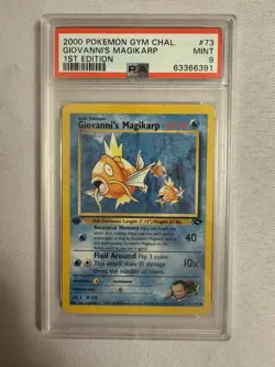 2000 Pokemon 1st Edition Giovanni’s Magikarp - Gym Challenge 73/132 PSA 9 Mint! - Image 1