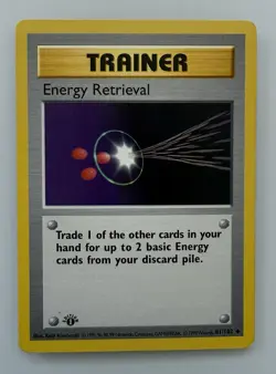 Pokemon TCG Energy Retrieval Base Set 81/102 1st Edition Shadowless Uncommon - Image 1