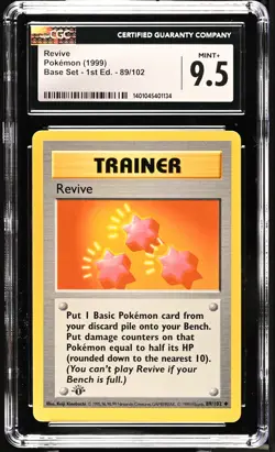 CGC 9.5 MINT+ Revive Base Set 1st Edition 89/102 Uncommon Pokemon Card - Image 1