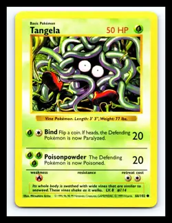 💥 Tangela | Pokemon TCG 1999 | (Shadowless Set) Non Holo Vintage # 66/102 - Image 1