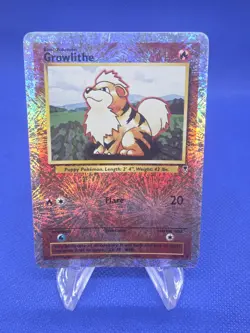 VTG WOTC Pokemon Legendary Collection Growlithe 45/110 Firework Reverse Holo DMG - Image 1