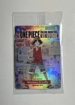 RARE Bandai Namco One Piece CCG Monkey D. Luffy US Voyage Card *SEALED* - Image 1