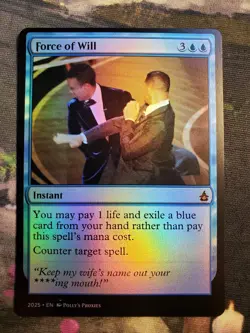 Force of Will FOIL Proxy Playtest Card Will Smith Meme Custom Design - Image 4