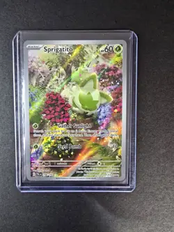 Pokemon TCG Sprigatito Holo Illustration Rare Card 196/193 Sv02: Paldea Evolved - Image 1