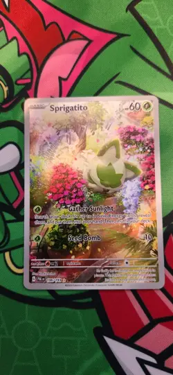 Pokemon TCG Sprigatito Holo Illustration Rare Card 196/193 Sv02: Paldea Evolved - Image 1
