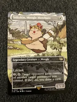 Magic The Gathering MTG - Stiltzkin, Moogle Merchant (Borderless) Final Fantasy - Image 1