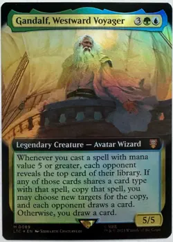 Magic The Gathering LOTR Gandalf Westward Voyager Extended Art Foil NM/M - Image 1