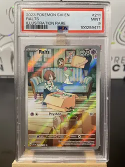 2023 POKEMON SVI EN-SCARLET & VIOLET ILLUSTRATION RARE #211 RALTS PSA 9 - Image 1