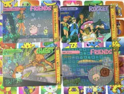 Pokemon Vintage Pocket Monsters Vending HOLO Prism (4x) Stickers 1998 Nintendo - Image 1