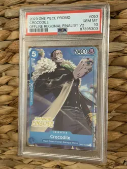 PSA 10 Crocodile OP02-053 Offline Regional Finalist - Gold Stamp One Piece Promo - Image 1
