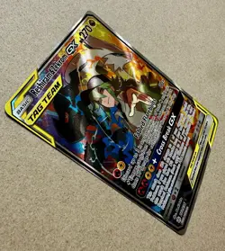 Pokemon TCG Reshiram & Zekrom GX (Full Art) 222/236 Sm-Cosmic Eclipse Holo NM - Image 3