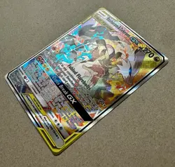 Pokemon TCG Reshiram & Zekrom GX (Full Art) 222/236 Sm-Cosmic Eclipse Holo NM - Image 4