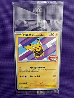 Pikachu Batik 154/SV-P Indonesia Promo Pokemon Card Sealed; Near Mint Condition - Image 1