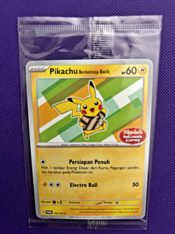 Pokemon Pikachu Berkemeja Batik 101/SV-P Indonesi Sealed Promo Pokemon Card; NM - Image 1