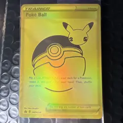Pokemon Poke Ball SWSH146 Gold Celebrations Card Anniversary Edition, Sealed - Image 1