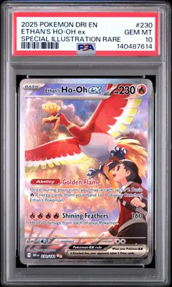 2025 POKEMON DRI EN-DESTINED RIVALS #230 ETHAN'S HO-OH EX PSA 10 - Image 1