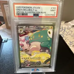 PSA 9 MINT Iono's Bellibolt ex Journey Together SIR Holo Pokemon 183/159 - Image 1