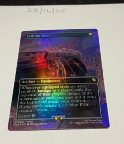 Magic the Gathering MTG Fishing Gear x1 Borderless FOIL Card NM/M - Image 1