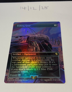 Magic the Gathering MTG Fishing Gear x1 Borderless FOIL Card NM/M - Image 1