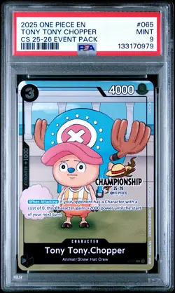 2025 ONE PIECE CHAMPIONSHIP 2025-26 EVENT PACK #065 TONY TONY CHOPPER PSA 9 - Image 1