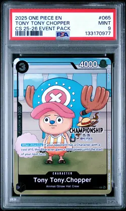 2025 ONE PIECE CHAMPIONSHIP 2025-26 EVENT PACK #065 TONY TONY CHOPPER PSA 9 - Image 1