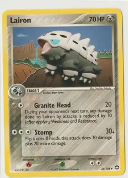 Pokemon Lairon EX Power Keepers 32/108 EN 2007 Nintendo - Image 1