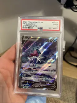 2023 POKEMON SWORD AND SHIELD CROWN ZENITH GG38 FULL ART SUICUNE V PSA 9 - Image 1