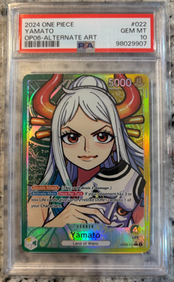 One Piece Card Game TCG OP06-022 Yamato Alt Art Leader PSA 10 - Image 1