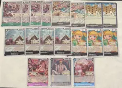 One Piece Judge Pack (18x) Cards Dressrosa Gold Stamped English Foil Rebecca Etc - Image 1