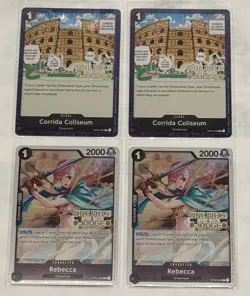 One Piece Judge Pack (18x) Cards Dressrosa Gold Stamped English Foil Rebecca Etc - Image 4