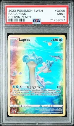 2023 POKEMON SWSH FA/LAPRAS CROWN ZENITH #GG05 PSA 9 - Image 1