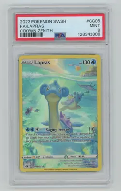 PSA 9 FA LAPRAS 2023 Pokemon SWSH #GG05 CROWN ZENITH SP - Image 1