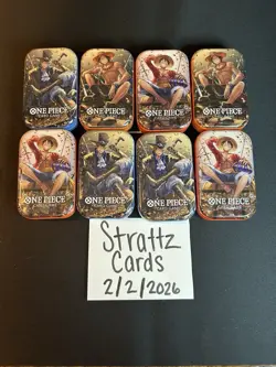 One Piece TCG Card Game Mini Tin Vol. 2 (LOT OF 8 Sealed New & FREE SHIP!)Bandai - Image 1