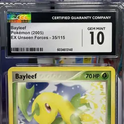 CGC 10 GEM MINT Bayleef #35/115 Pokemon EX Unseen Forces - Image 2