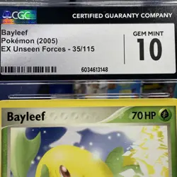 CGC 10 GEM MINT Bayleef #35/115 Pokemon EX Unseen Forces - Image 3
