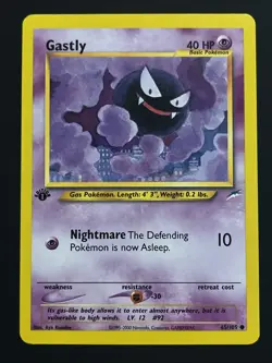 Gastly - 65/105 [Neo Destiny] Pokemon TCG - Common - 1st Edition - NM - Image 1