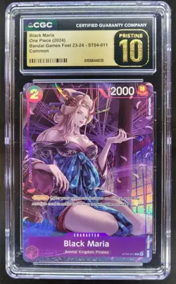 2024 One Piece JPN Bandai Games Fest 23-24 Black Maria ST04-011 CGC PRISTINE 10 - Image 1