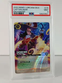 Captain Hook - Enchanted Rare - Reign of Jafar - LORCANA 215/204 - PSA 9 - Image 2