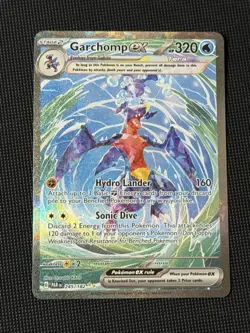 Garchomp EX Illustration Rare Full Art Holo: Pokemon 245/182 Paradox Rift NM - Image 1