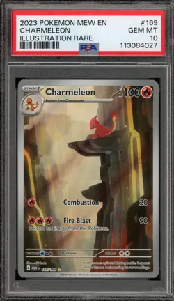 Pokemon Charmeleon 151 MEW EN Illustration Rare #169 PSA 10 Gem Mint - Image 1