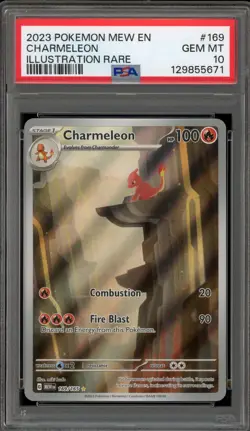 Pokemon Charmeleon 151 MEW EN Illustration Rare #169 PSA 10 Gem Mint - Image 1