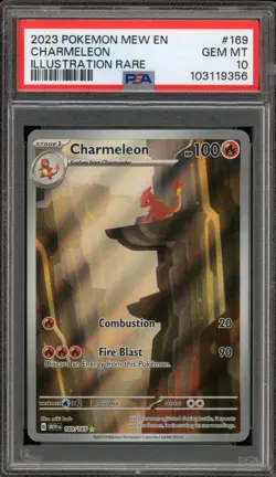 Pokemon Charmeleon 151 MEW EN Illustration Rare #169 PSA 10 Gem Mint - Image 1