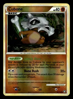 Cubone 60/102 Reverse Holo HGSS Triumphant Pokemon Card - Image 1