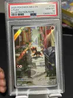 Pokemon TCG Litleo Card Mega Evolution 139/132 PSA 10 - Image 1