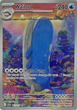 Pokemon Journey Together Sv09: Wailord #162/159 (Illustration Rare) - Near Mint - Image 2