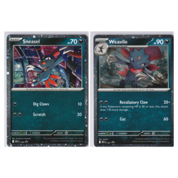 Sneasel 20 & Weavile 21 MEP Black Star Promo Cosmos Holo Set of 2 Pokemon Cards - Image 1