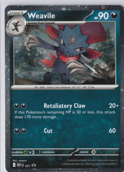 Sneasel 20 & Weavile 21 MEP Black Star Promo Cosmos Holo Set of 2 Pokemon Cards - Image 4