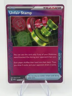 Twilight Masquerade Unfair Stamp 165/167 Holo Ace Rare Pokemon TCG - Image 1